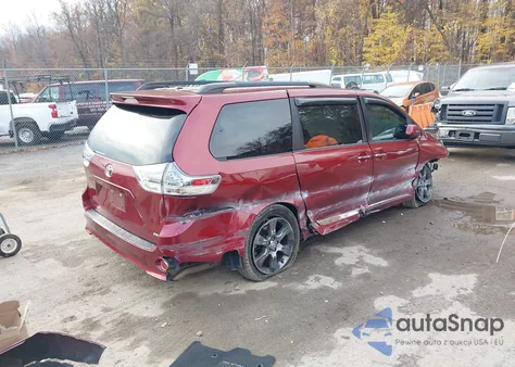 2015 Toyota Sienna Se Premium 8 Passenger z USA, uszkodzony, nr VIN 5TDXK3DC1FS651996